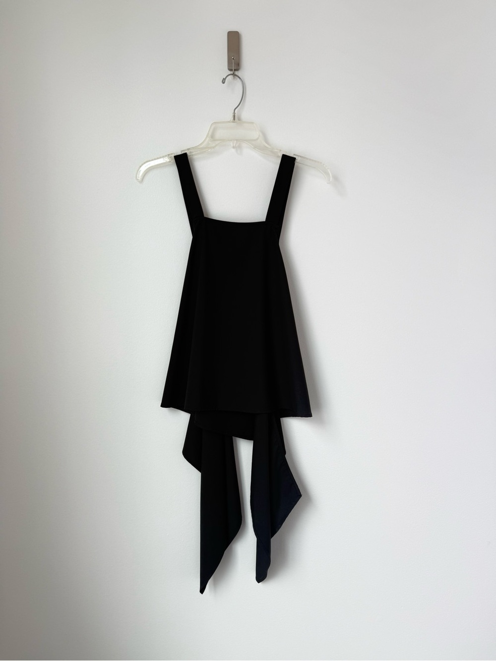 Tobi Black Asymmetrical Draped Tank Top